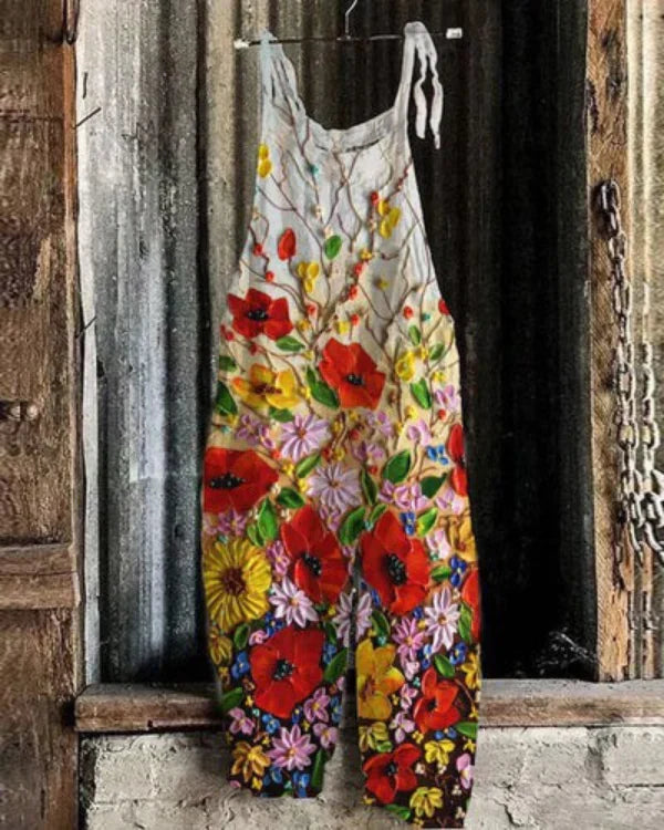 Élise™ | Combinaison Fleurie Vintage en Acrylique