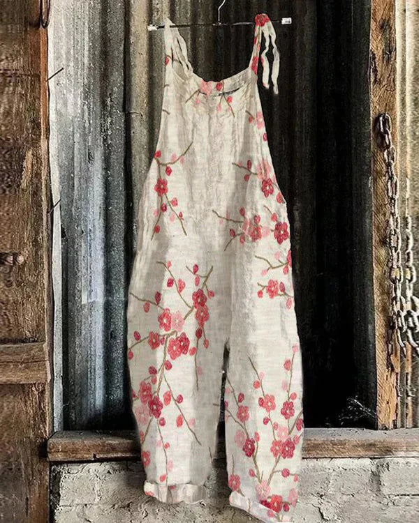 Chloé™ | Tuta retrò giapponese in arte Plum Blossom