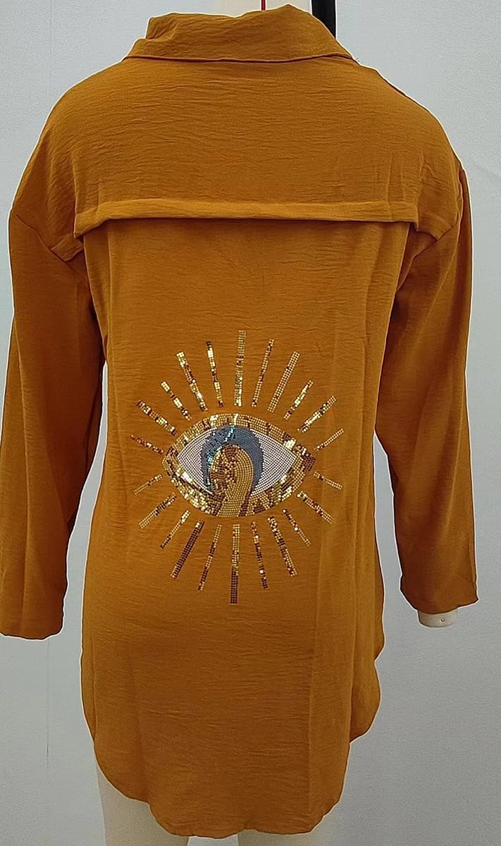 Soraya - Chemise Décontractée à Sequins et Perles