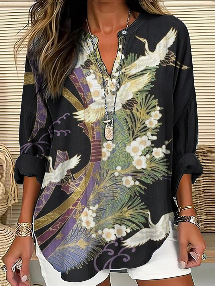 Orielle™ - Blouse Élégante à Motif de Vol